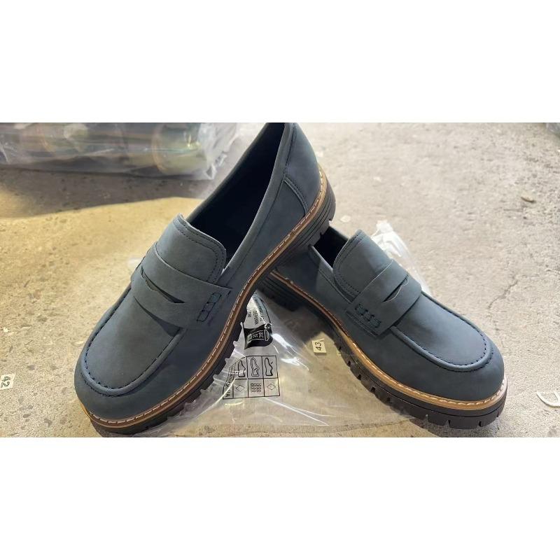 

Грубый каблук весна-осень большой размер повседневная женская обувь платформа ретро женская обувь 43 синий