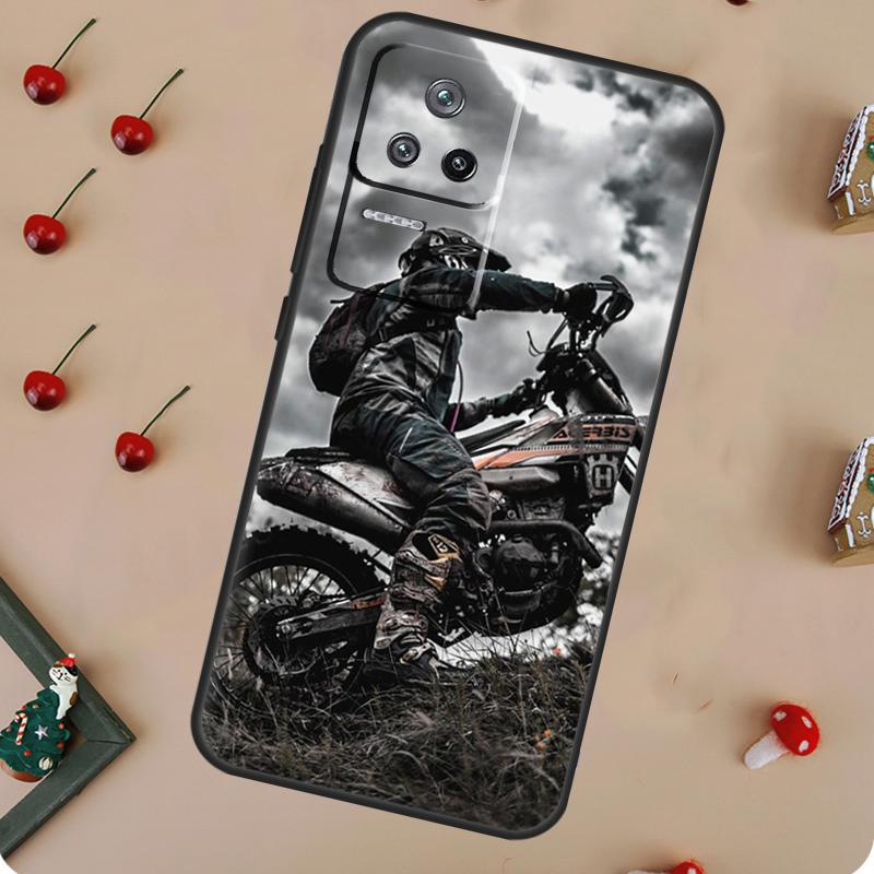 Moto Cross Sports Motorcycle Case For POCO X6 Pro X3 X5 F5 M6 Pro F3 M5s Cover For Xiaomi 13T Pro 14 11T 12T 12 13 Lite