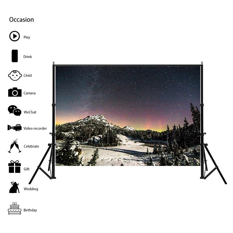 Winter Nature Landscape Photography Background Snow Mountain Forest Studio Photo Backdrops Christmas Theme Living Room Wall Hanging Tapestry Decor