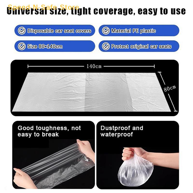100pcs Disposable Plastic Car Seat Protector For Auto Garage Professionals Oil and Dirt Proof Covers