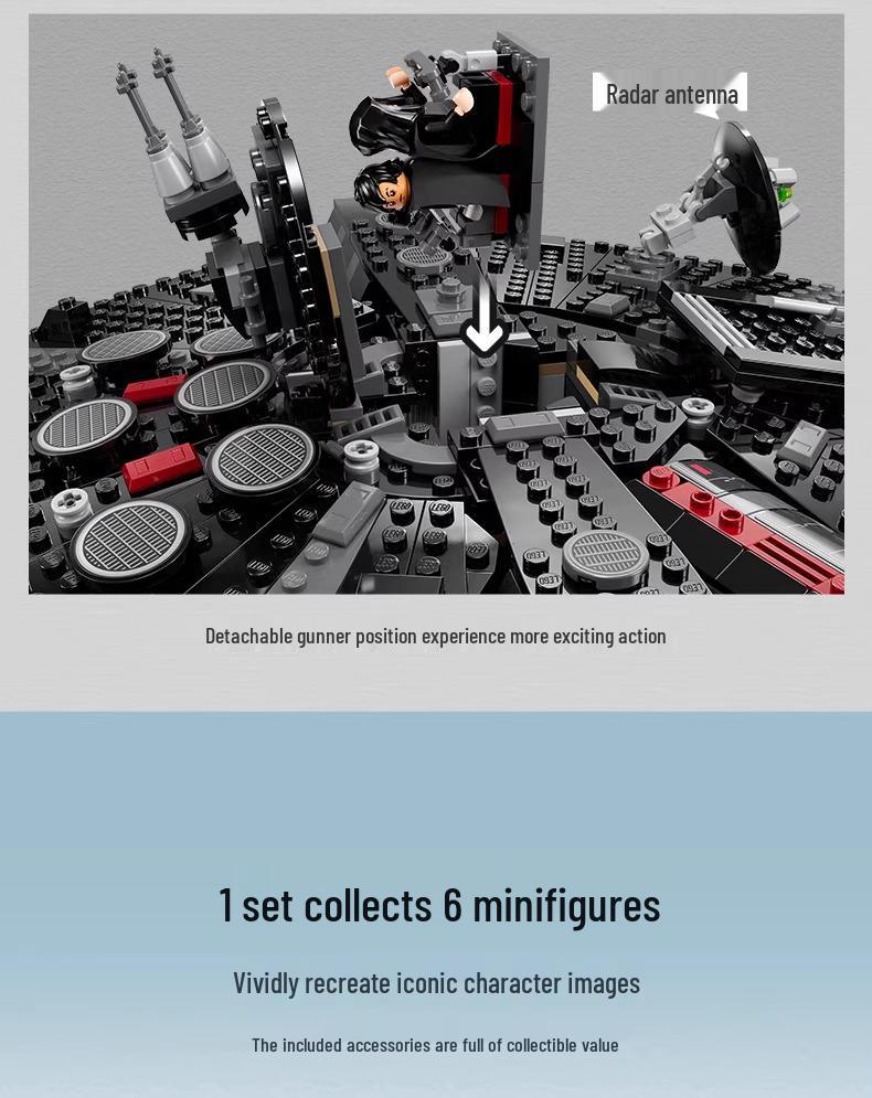 Lego-Compatible 75389 Battle of the Dark Millennium Falcon 75105 Street Scene Toy Set