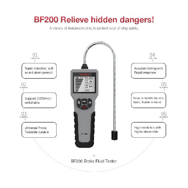 EDiag BF 200 Brake Fluid Tester Car Brake Fluid Digital Tester BF200 Suitable for Determining Brake Fluid Bf 100 Direct Sell