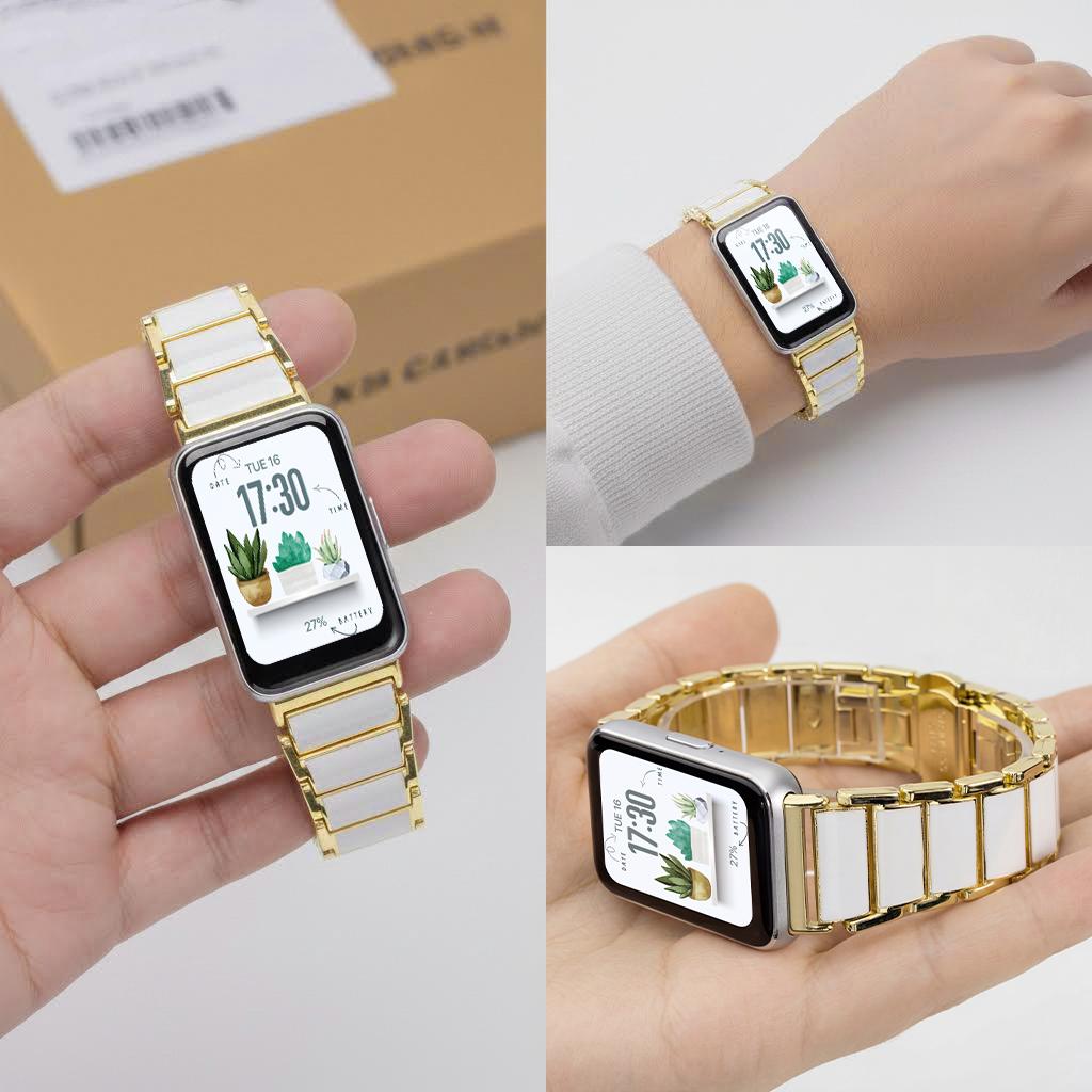 Ceramic Bracelet For Samsung Galaxy Fit 3 Strap Correa Men Women Band Watchband For Samsung Galaxy Fit3 Accessories