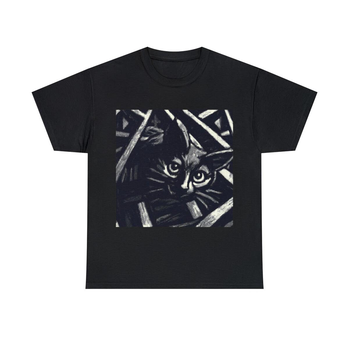

Vintage Style Cat T Shirt Abstract Funny Cute Art Tee Funky Fun Portrait Adult S