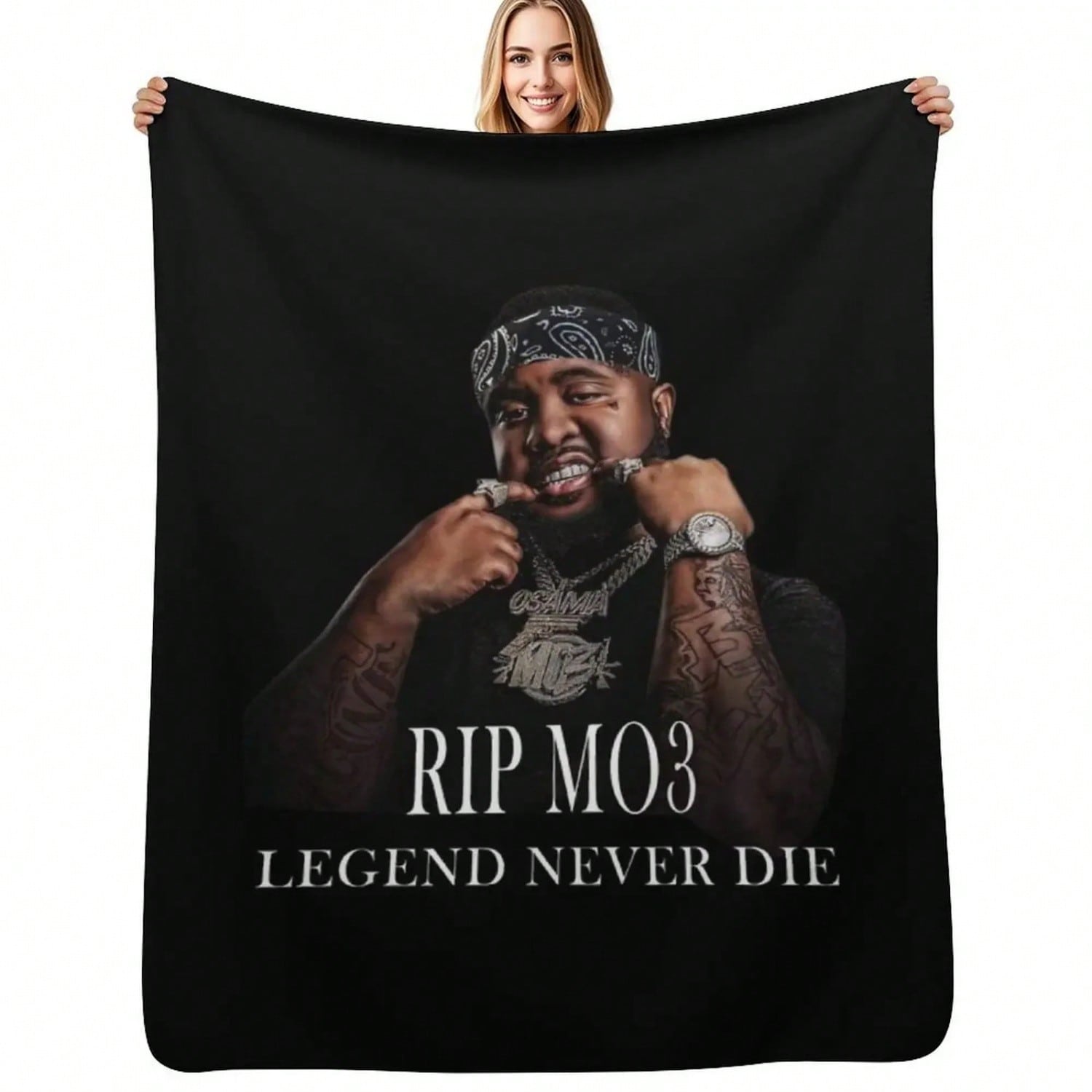 Don Broco Rip Mo3 Shirt Osama Album  Never Die T-Shirts Gift For Fans, For  And , Gift Mother Day, F Throw Blanket S разноцветный