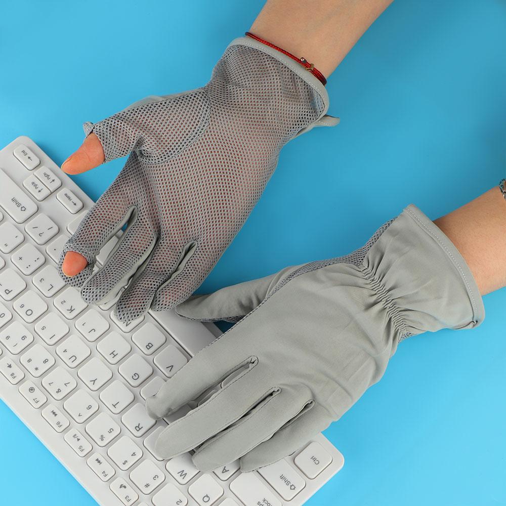 Elastic Driving Mesh Anti-UV Summer Ice Silk Mittens  Sunscreen  Gloves Driving Gloves