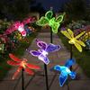 Solar Garden Decorative LED Lawn Light Dragonfly Butterfly Hummingbird Animal Shape Pastoral Design Ground Stake Outdoor