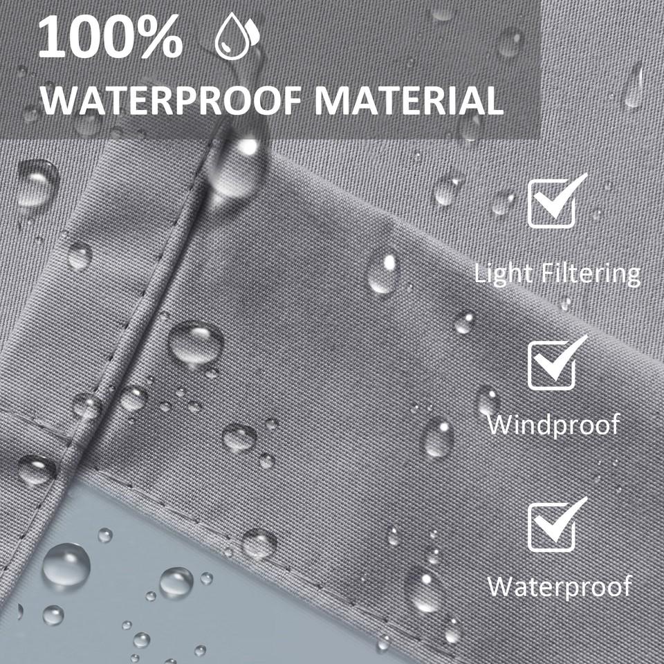 Set of 2 outdoor curtains, privacy screen, waterproof, top and bottom with eyelets