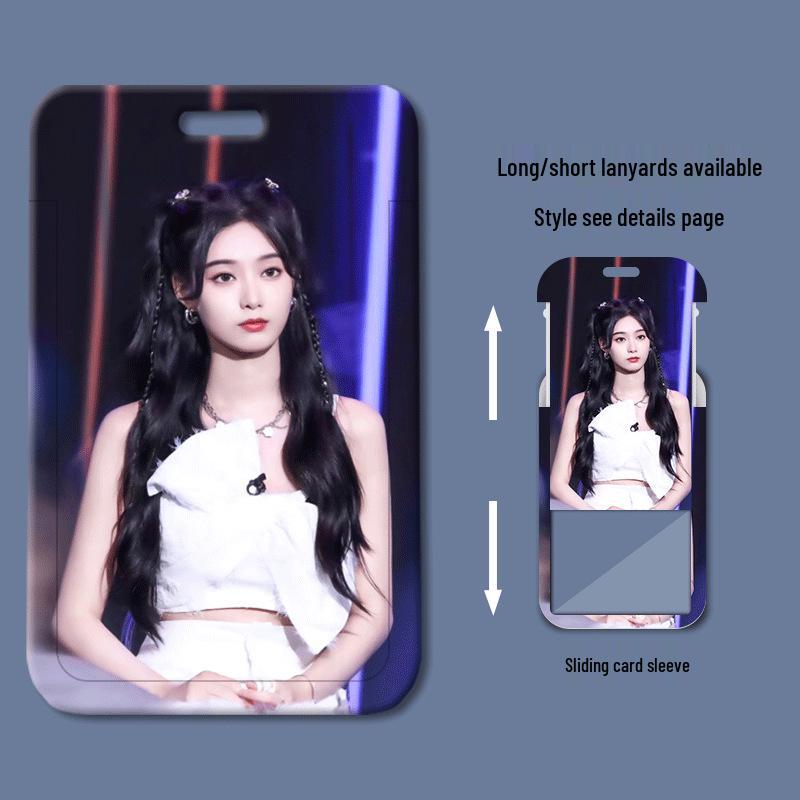 Xu Yiyang Sliding Cover Card Holder: Plastic Badge Holder for Students and Work