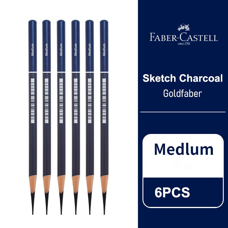 5/6PCS Faber Castell Goldfaber Charcoal Graphite Sketch Set EX-Soft Medium Hard Pencils for Drawing Sketching Shading Artists