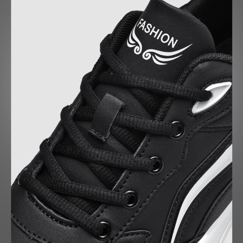 Men's Leather Sneakers Casual Shoes Sports Boys Pure Color Tennis Shoes