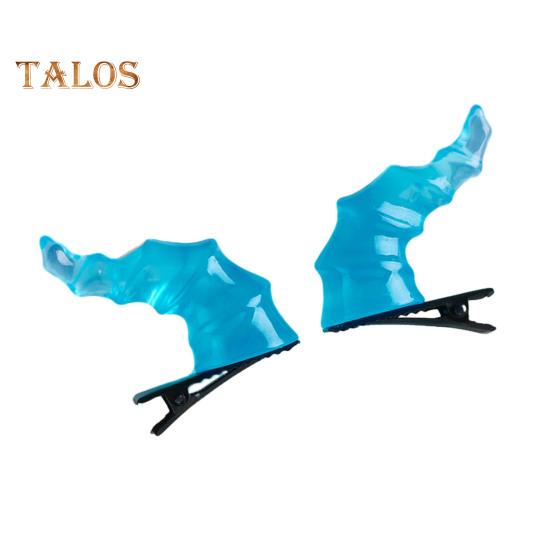 

1 пара заколок в форме дьявольского рога, готическая заколка для волос на Хэллоуин, заколки в виде утиных ртов, женские аксессуары для волос на вечеринку синий