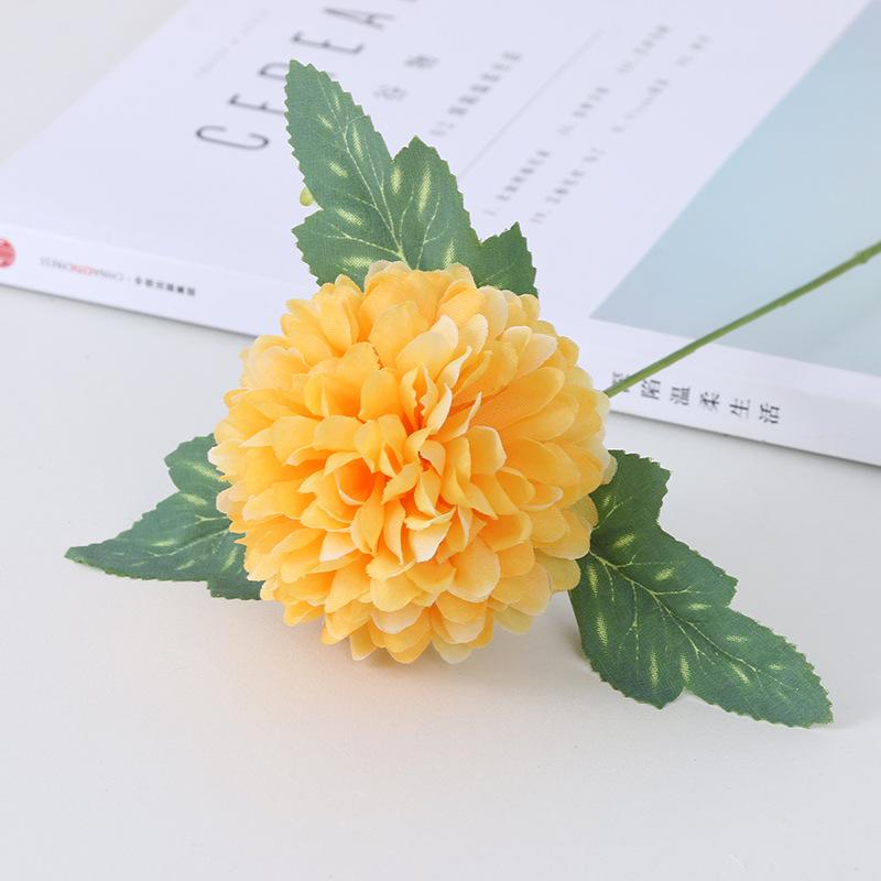 5pcs/lots Artificial Table Tennis Chrysanthemum Dandelion Fake Flower Branch Wedding Bouquet Home Living Room Garden Plant Decor