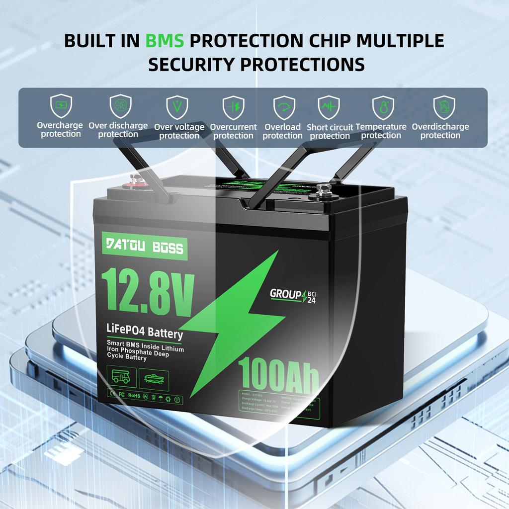 EU USA Stock12V 100AH LiFePO4 Lithium Ion Batteries Germany WAREHOUSE 100A BMS Suitable for Camping, RV,home Solar Energy System