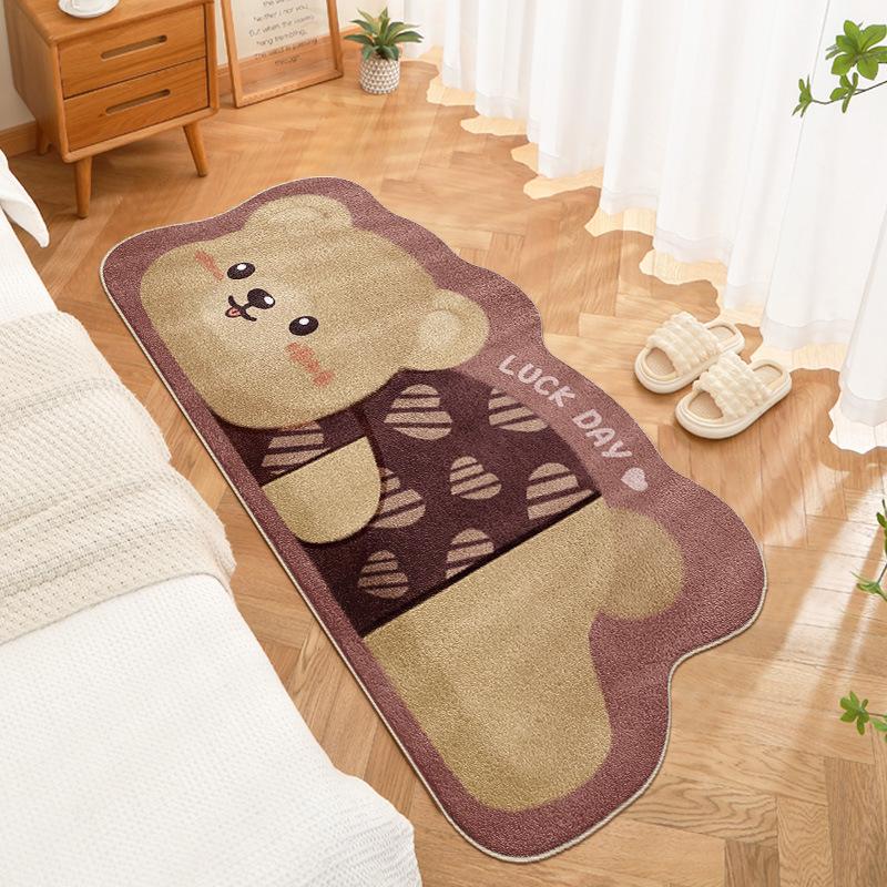 Kreslený koberec do ložnice, koberec k posteli, odolný proti opotřebení, odolný proti nečistotám, protiskluzová podložka, snadno se čistí, podlahová rohožka k arkýřovému oknu