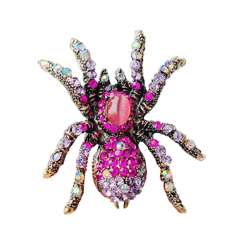 Opal Spider Brooch Retro Exaggerated Insect Brooch Suit Personalized Pin Accessories