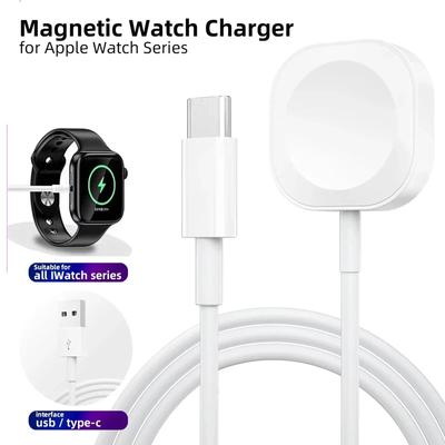 USB Type C Magnetic Wireless Charger for IWatch 9/8/7/6/5/SE USB C Portable Fast Charging Station for Apple Watch Series Ultra