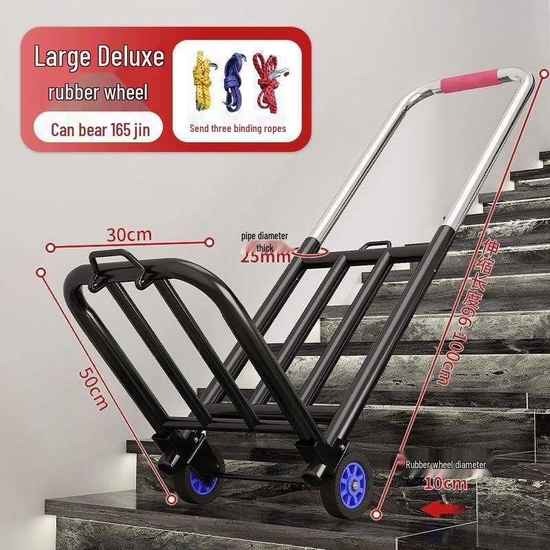 Carrello Manuale Pieghevole Portatile per Scale per Carichi Pesanti – Carrello Portabagagli Conveniente e Compatto