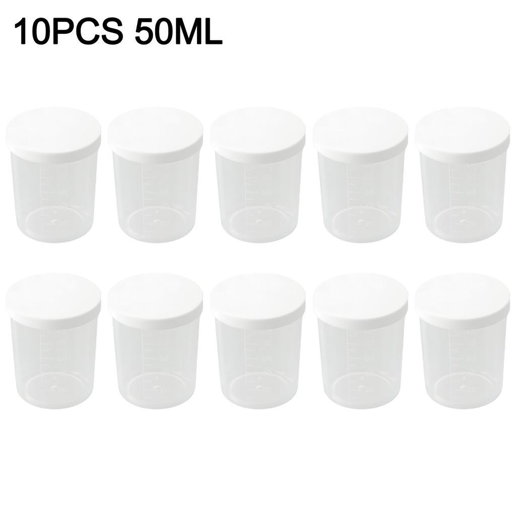Wielofunkcyjny zestaw 10 sztuk plastikowych kubków miarowych z pokrywką do kuchni lub laboratorium