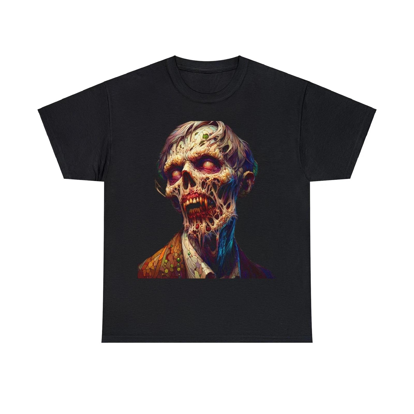 Unisex Adult Horror Zombie T Shirt: Art Nouveau Undead Decay Fatal Attraction S