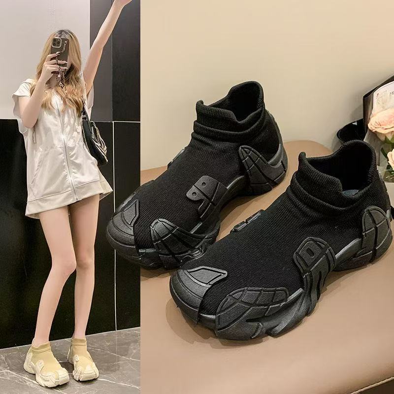 Shoes Women's Summer Trend Fashion Retro Sneakers Flying Weaving Versatile Casual Shoes Platform Large Size Women's Shoes