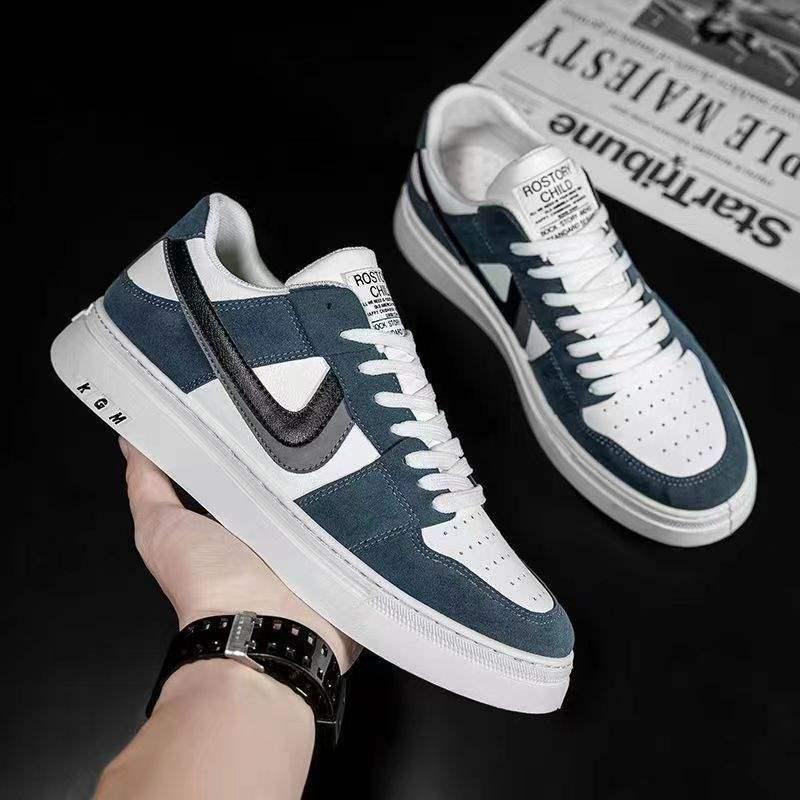 Adidași sport respirabili pentru bărbați, Primăvară/Vară 2025: Pantofi casual versatili în culori la modă alb și negru pentru studenți