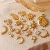 Sun Moon Stainless Steel Gold Plated Pendant Jewelry Versatile Pendant Necklace Women
