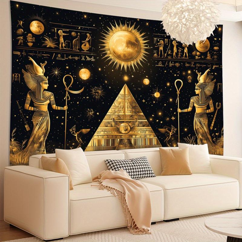 VIKAMA Egyptian Pharaoh Totem Tapestry Stylish Wall Decor For Living Room Dorm Apartment Exotic Aesthetic Backdrop Home Decor
