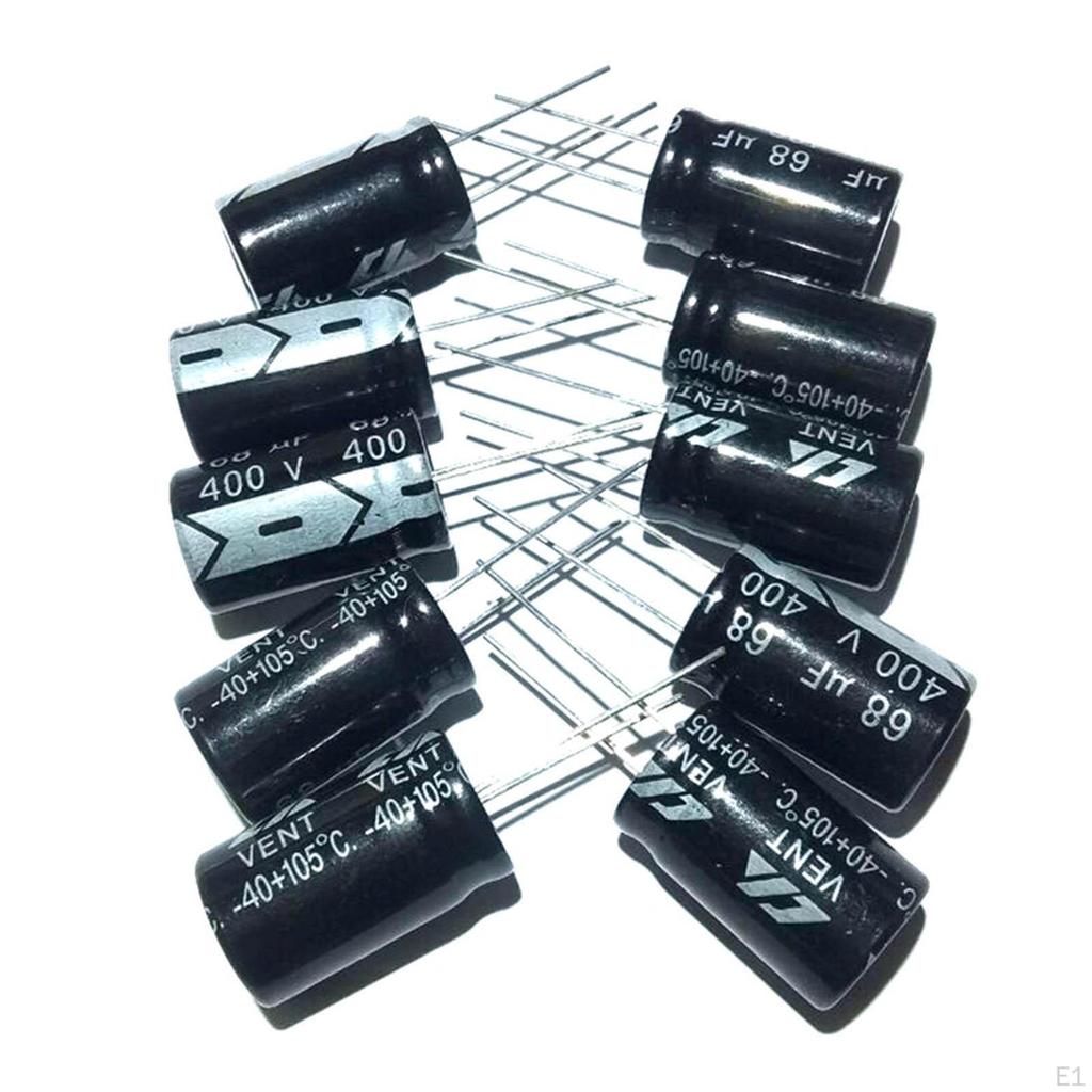 10x Aluminum Electrolytic Capacitors, 450V Electrolysis 16x25mm 68uf 105° Radial Long Leads,