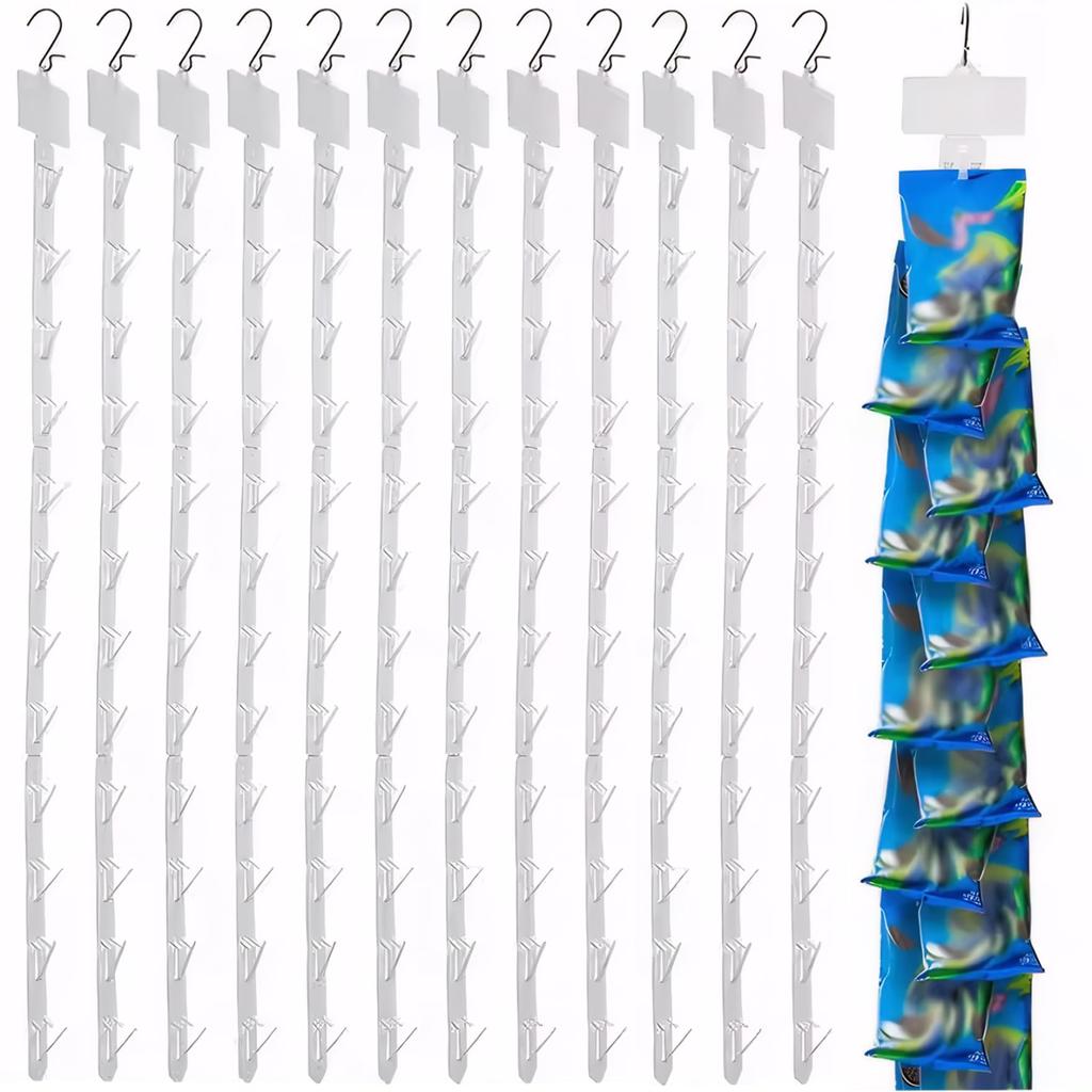 12 piece chip display clip with 12 hooks and label titles 25 inch product display clip easy to install