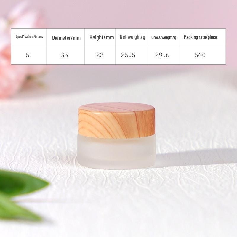Travel Size Cosmetic Cream Bottle with Wood Grain Lid for Skincare and Makeup Remover