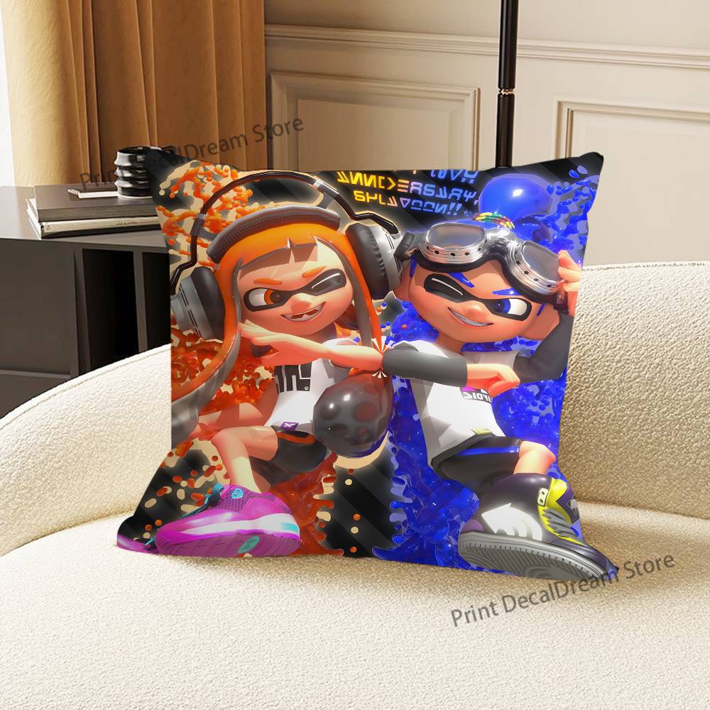 S-Splatoon Game Pillow Case For Sofa Decor Car Office Room Printing Cushion Cover Decorations and Protector