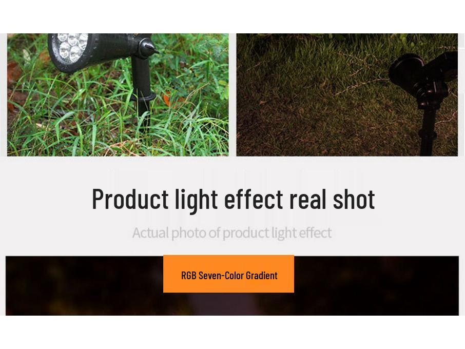 Solar Colorful Outdoor Lawn Spotlight - Automatic Dusk Activation, Ground-Inserted Garden Tree Light