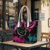 Gothic Rose Pattern Tote Bag for Women Stylish Casual Daily Shoulder Handbag