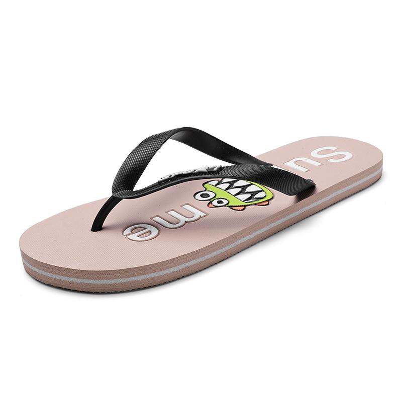 Fashion Cartoon Men Slippers Summer Men Flip Flops Quality Beach Slippers Non-slip Indoor Bathroom Slides Rubber Sole Zapatos Hombre