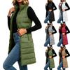 Women's Winter Down Vest with Stand Collar Sleeveless Outerwear for Cold