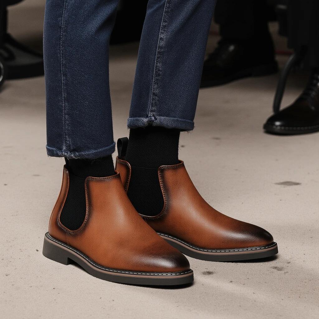 Boots Men Brand Comfortable 2026 Fashion Boots Leather