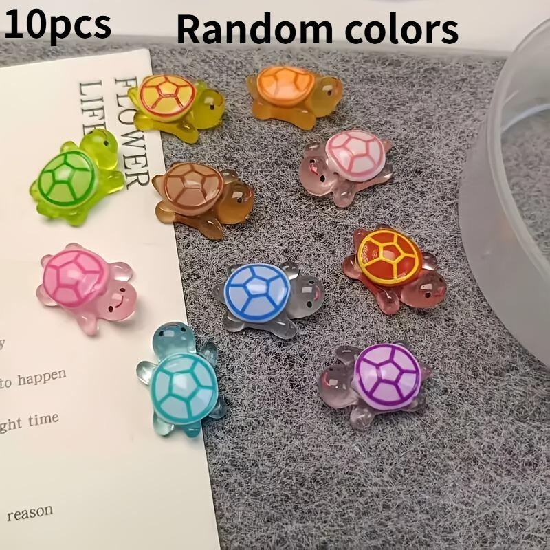 

10Pcs luminous 3D turtle ornament, colorful translucent plastic ornament, suitable for DIY handicrafts and party gifts 10pcs random color