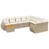 VidaXL Salon de Jardin avec Coussins 10 pcs, Canapés de Terrasse, Ensemble de Meubles de Patio, Mobilier d'Extérieur, Beige 3225169