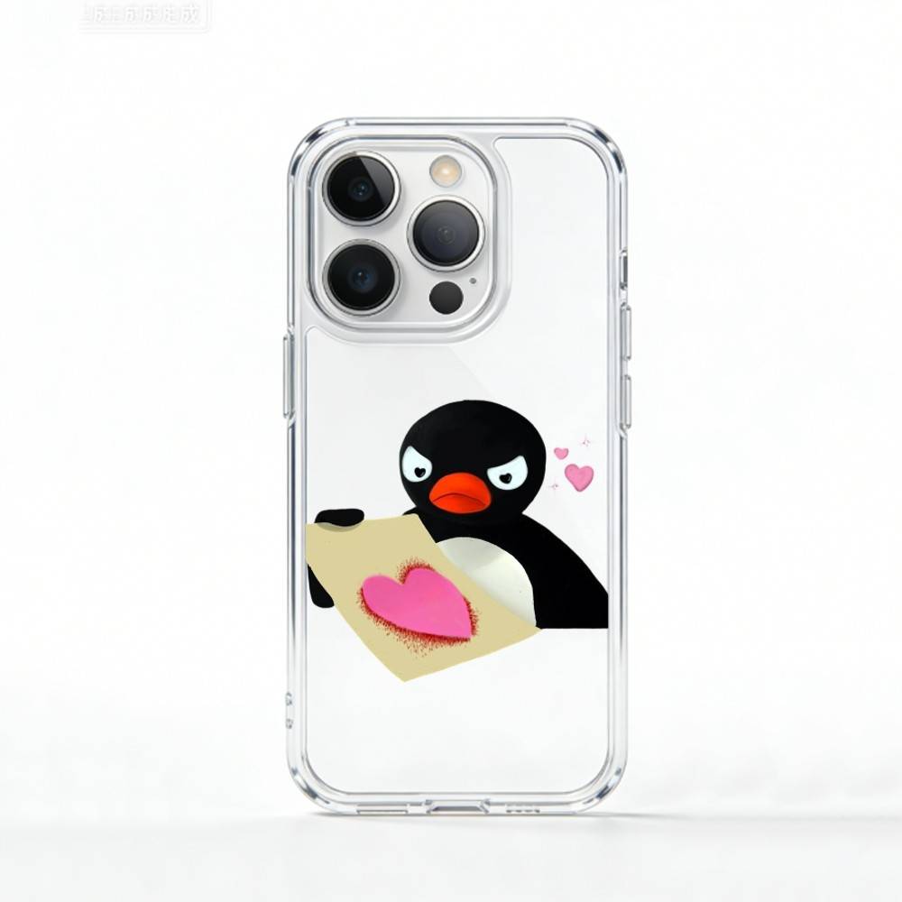 C-Cute Kawaii P-Penguin   Phone Case For iPhone 17 16 15 14 13 12 11 Mini Pro Max Plus Transparent Cover