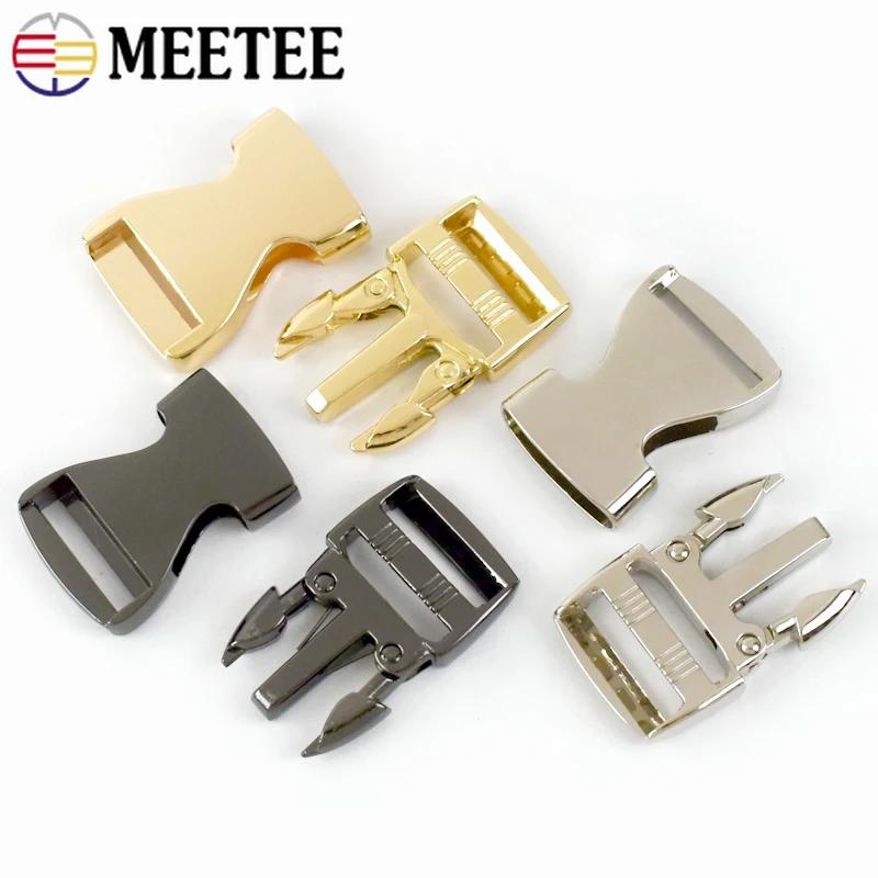 Meetee 2/4/10Pcs 20-38mm Metal Quick Release Buckle Webbing Adjust Clasps Hook for Backpack Dog Collar Safety Belt DIY Accessory