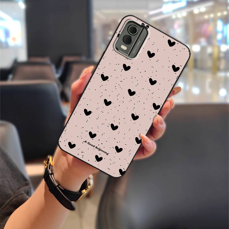 Silicone Fashion Design Phone Case For Nokia C32 Phone Pouch Back Cover Anti-dust Cartoon Full Wrap Waterproof TPU Cute