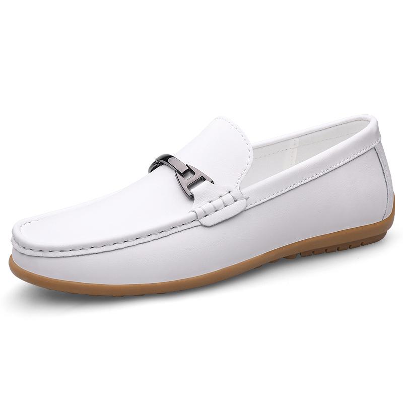 

Fashion Street Style Loafers Mens Casual Leather Shoes Comfortable Slip on Flats Handmade Simple Moccasins Non Slip Male Business Shoes 46