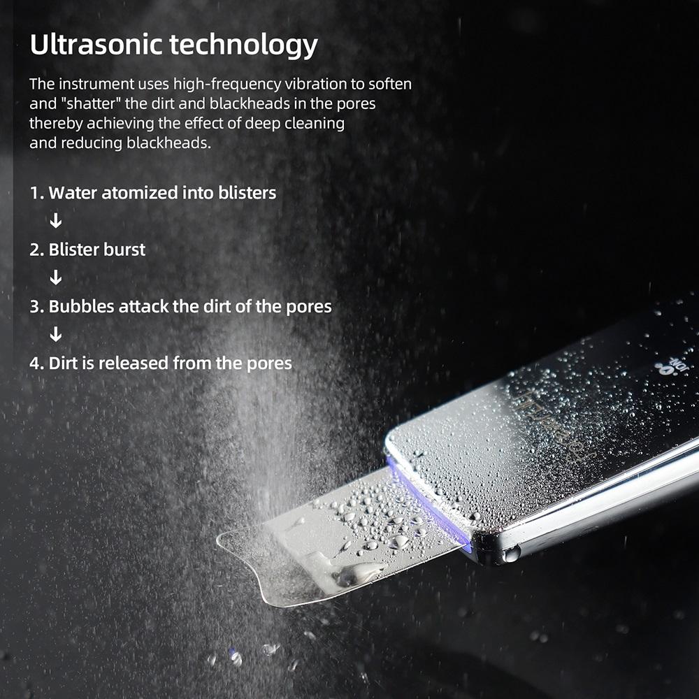 Ultrasonic Skin Scrubber Vibration Beauty Machine EMS Facial Peeling Ion Pore Clean Remove Blackhead Exfoliation