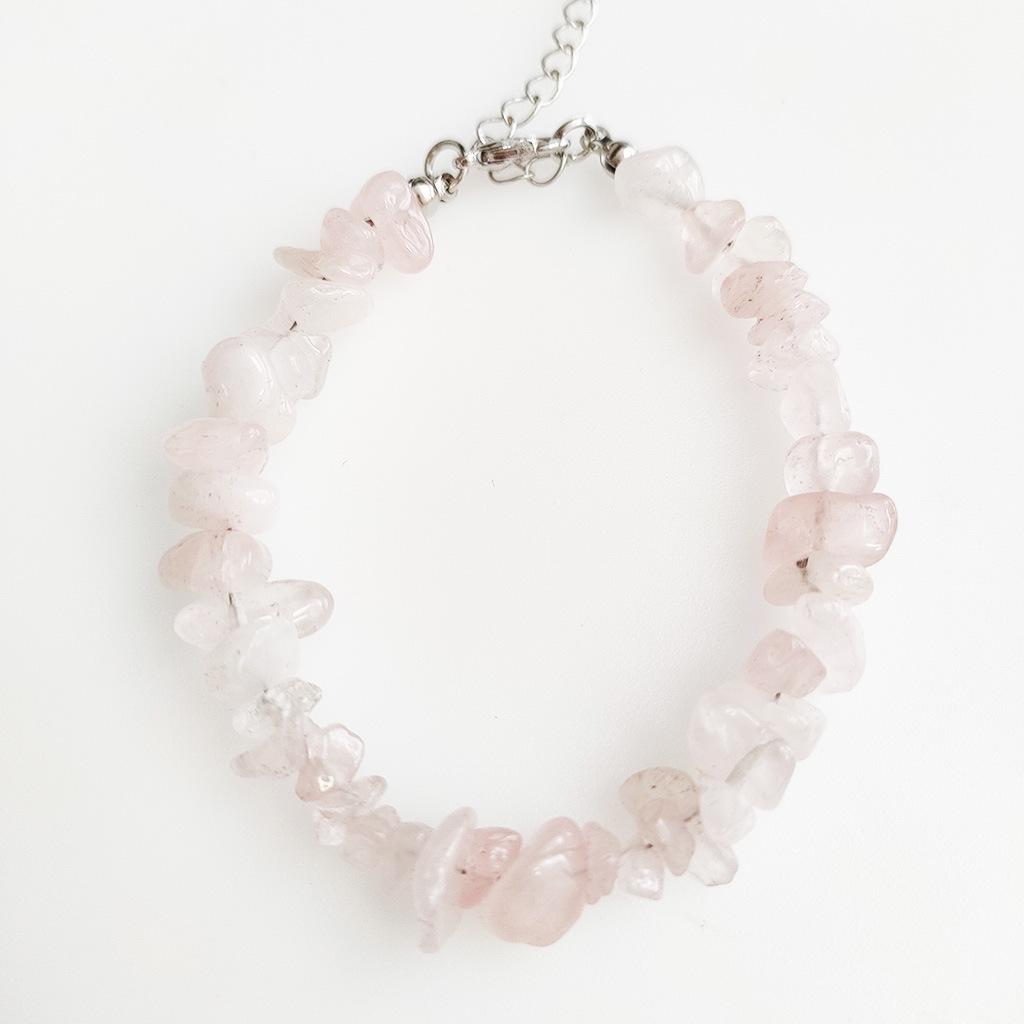 Pink Purple Agate Crystal Beaded Bracelet - Semi-Precious Gift for Female Students & Best Friends