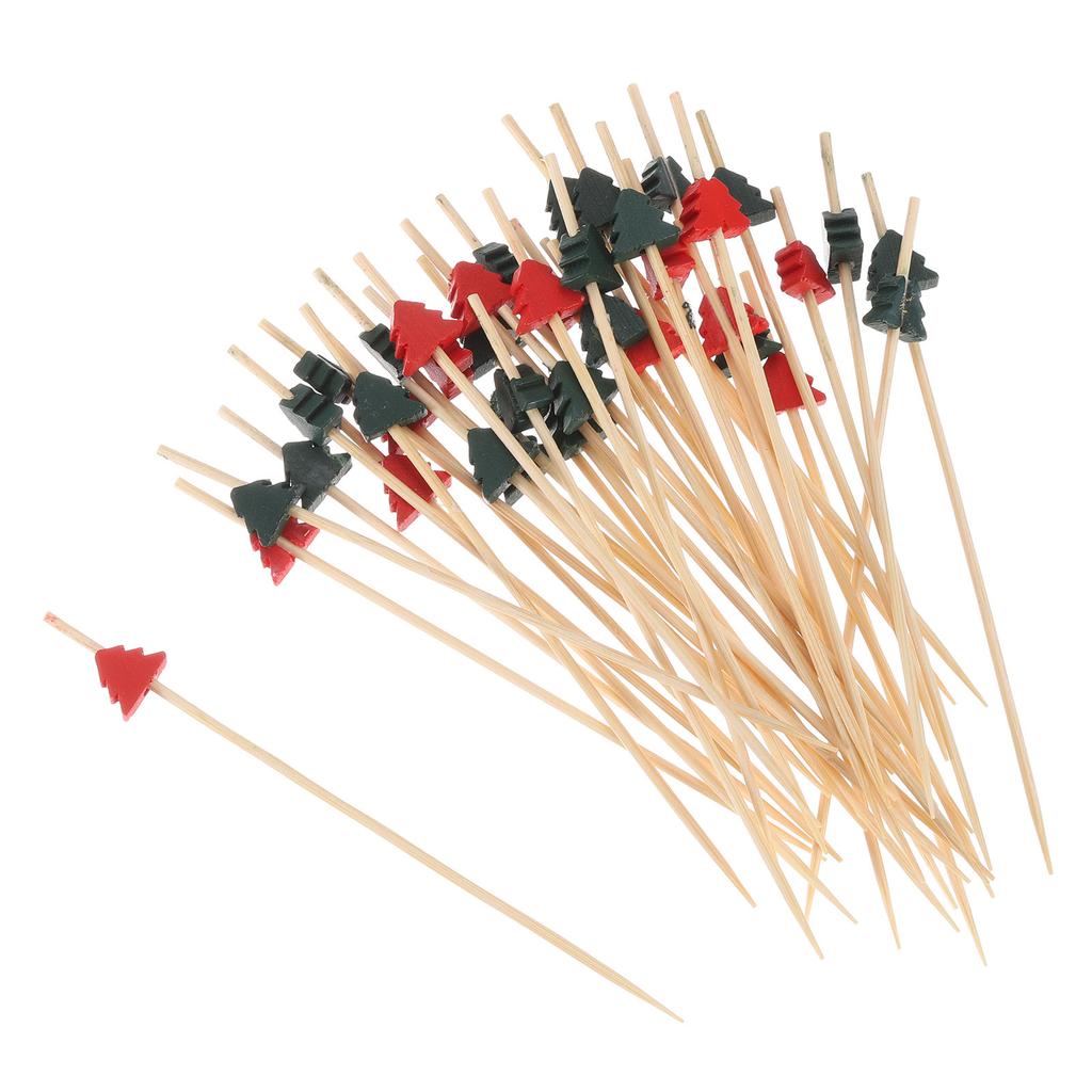 100pcs Bamboo Cocktail Picks Food Fruit Toothpicks Drink Picks Skewer Cake Drinks Party Decorative Skewers 12cm Long Food Sticks