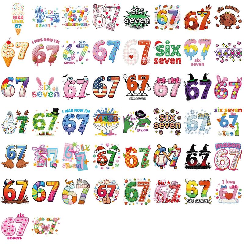 50Pcs Funny 67 Graffiti Stickers Creative Cartoon Decal Diy Luggage Phone Guitar Cup Skateboard Waterproof Sticker