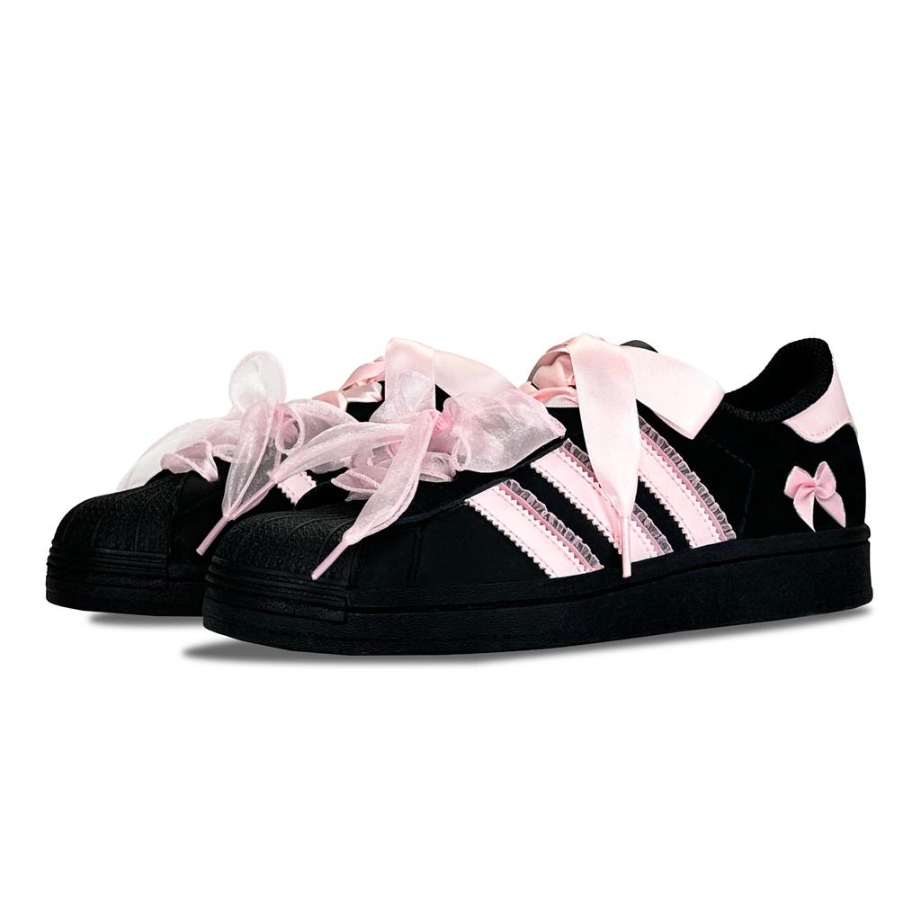 adidas Originals Superstar 2 Pink Ballet, Shimmery Cat Waterproof And Wear Resistant Low Top Skateboard Shoes Women's JH9977(Team79-S-BOX)