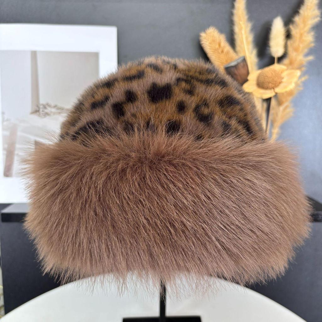 Women's Faux Mink Fur Winter Fisherman Hat - Ethnic Style, Windproof, Warm, Ear Protection, Versatile Plush Mongolian Design