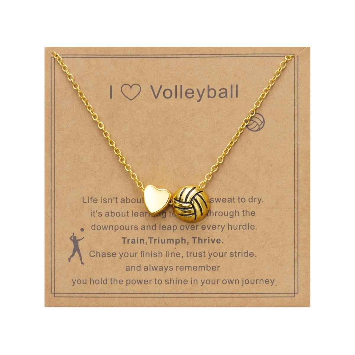 

Minimalist Little Heart Football Pendant Necklace For Women Men Trendy Ball Sports Volleyball Baseball Basketball Choker Zircon